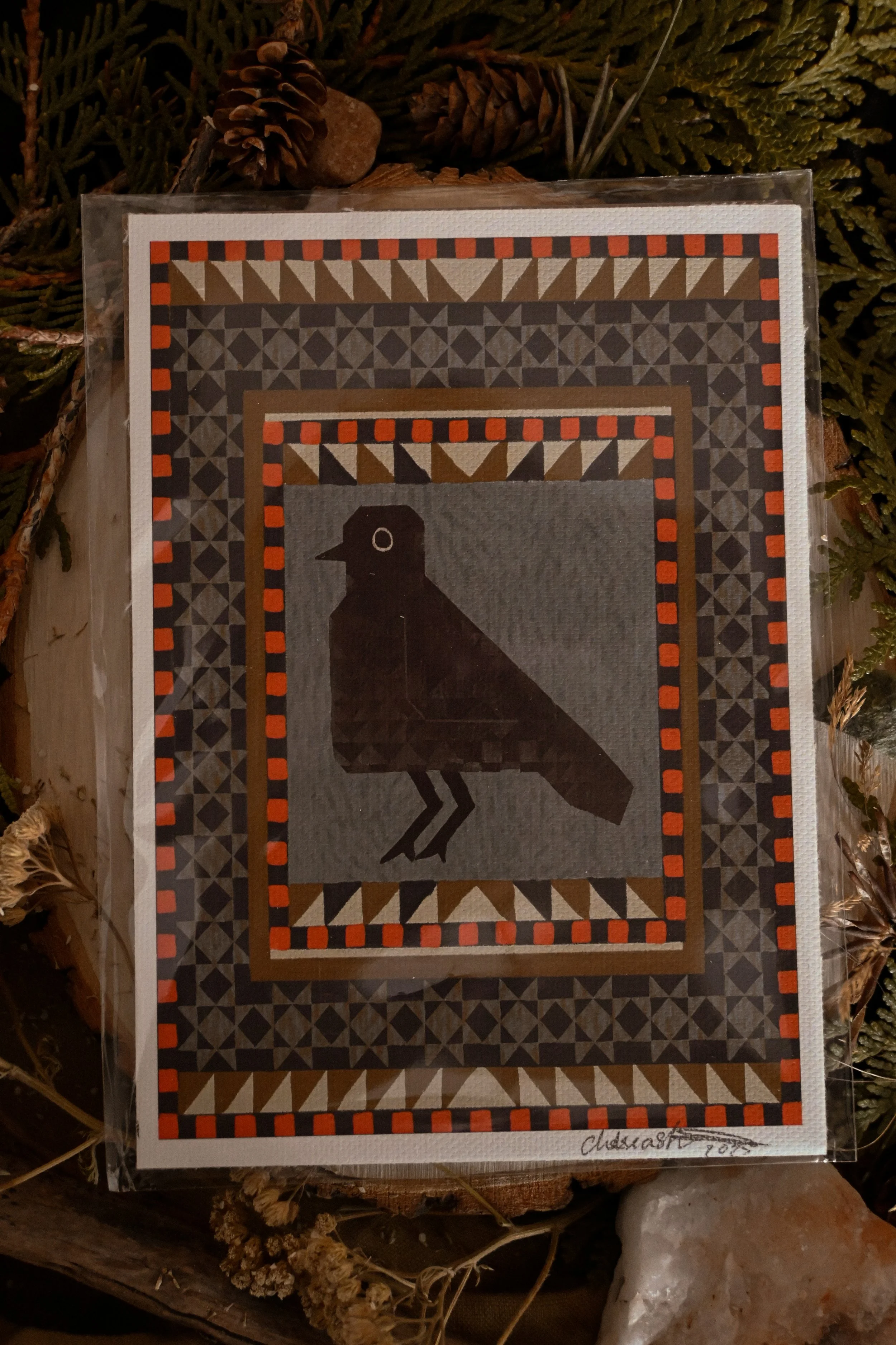 Quilty Crow Print