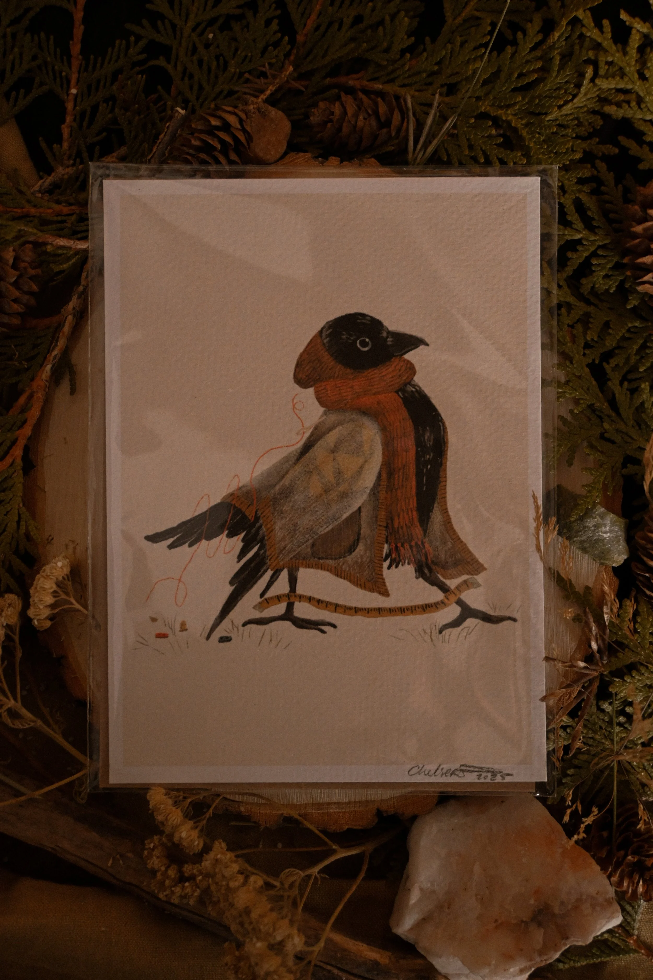 Crafty Critters - Notions Crow Print