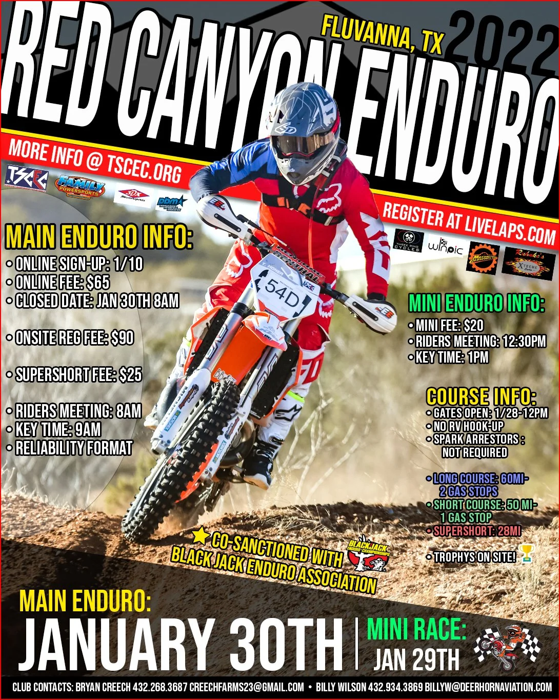 30 JANUARY, 2022 - RED CANYON SUPER SHORT ENDURO - FLUVANNA, TEXAS