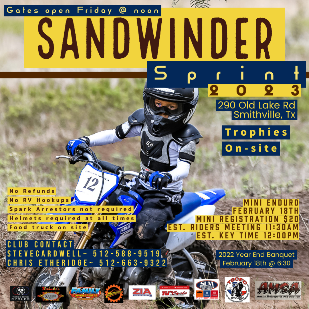 18 FEBRUARY, 2023 - SANDWINDER MINI ENDURO - SMITHVILLE, TEXAS 
