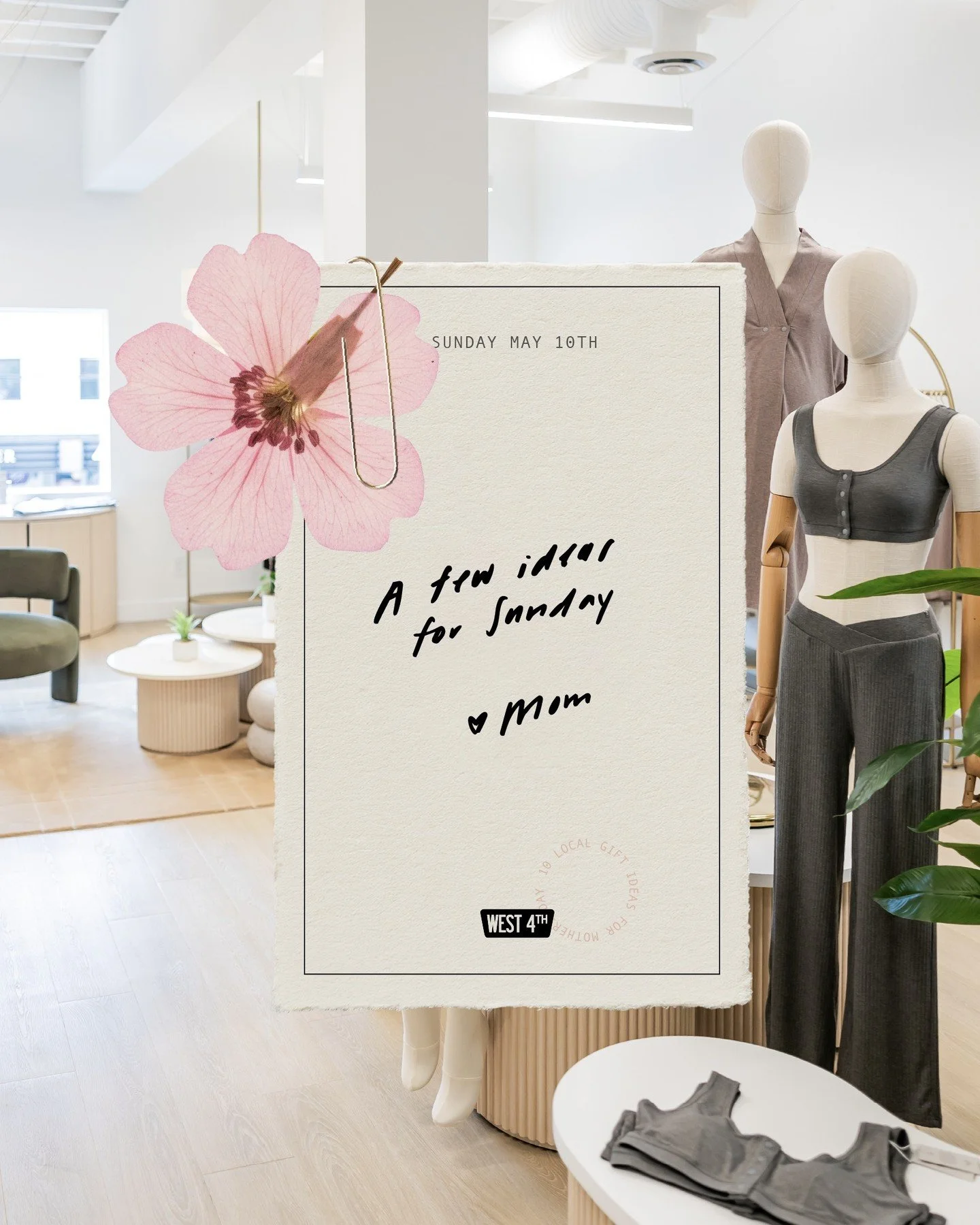 Your mom left us this note. Here's 10 last minute Mother's Day gift ideas you can find on West 4th 💐🎁

1. PJ or lounge set from @nest_designs

2. Perfectly packages snacks from @oldfaithfulshop

3. Tray from @briershomefurnishings

4. Jewelry from 