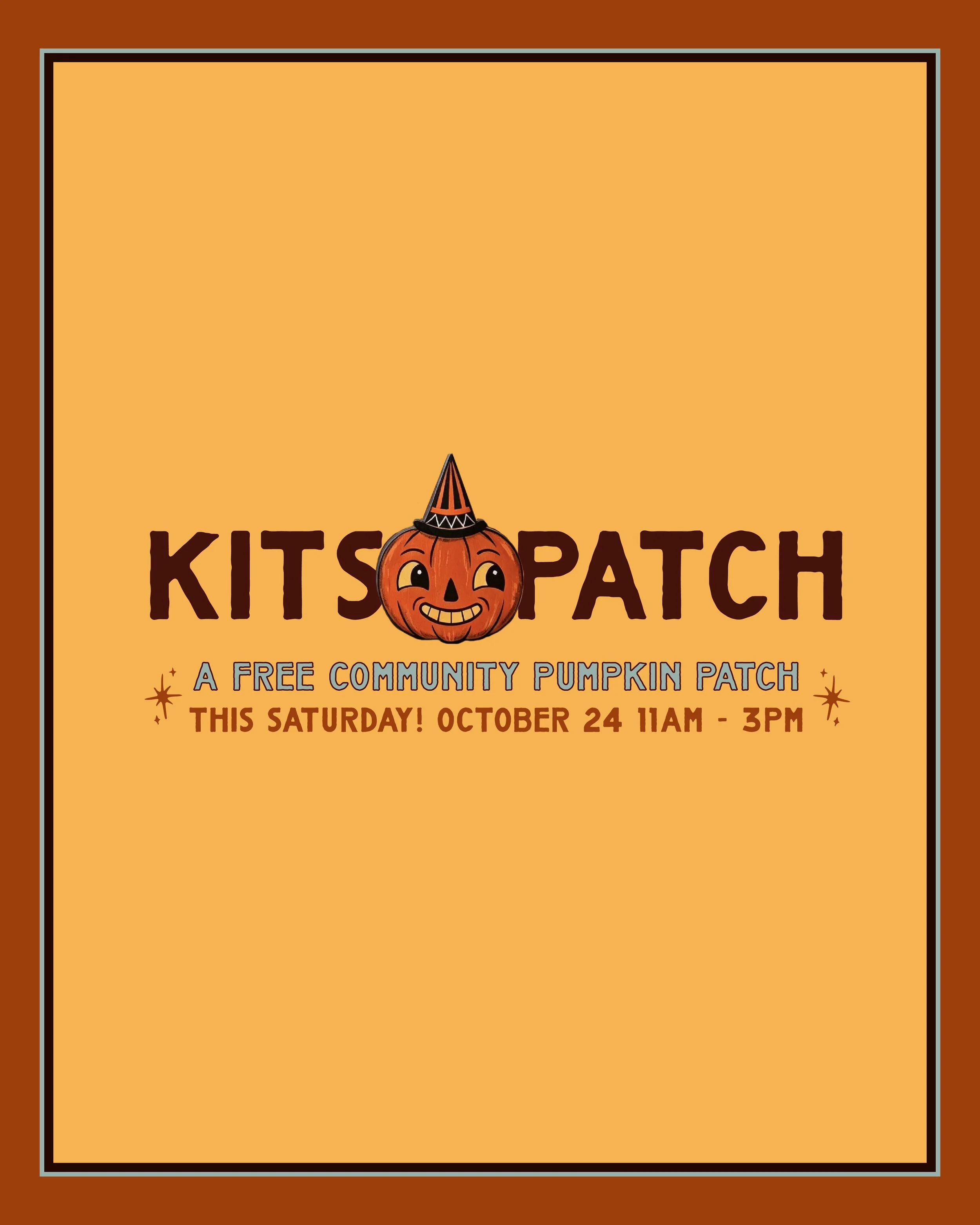 KitsPatch is TOMORROW! 🎃

Come on down to the KitsWings mural at Burrard and West 4th between 11am and 3pm tomorrow, Saturday October 24th for a FREEE community pumpkin patch!

There will also be opportunities for fall photos, plus freebies from you