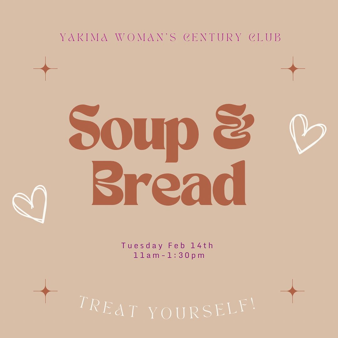 Treat yourself this V-day!
.
Our soup and bread fundraiser is one of our most popular events of the year! $15 gets you heart warming lunch and delicious desserts!
.
See you at 304 N 2nd st on Feb 14th, 11am-1:30pm!
.
.
.
.
#localnonprofit #yakimawa #