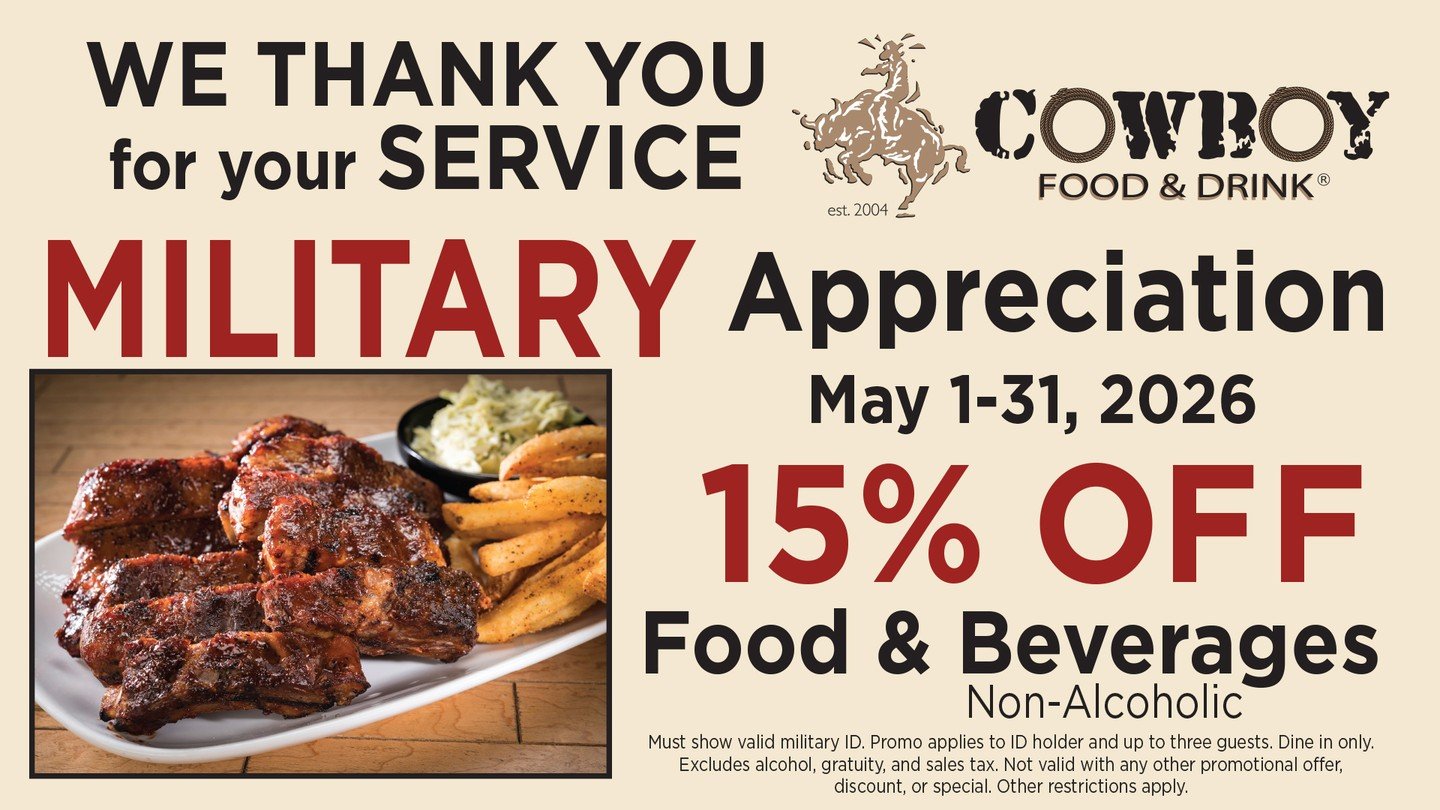 🇺🇸🍎 Honoring those who serve and those who shape the future. All May long, we&rsquo;re showing our appreciation with 15% OFF food &amp; non-alcoholic beverages for military members and school employees.

It&rsquo;s our way of saying thank you&mdas
