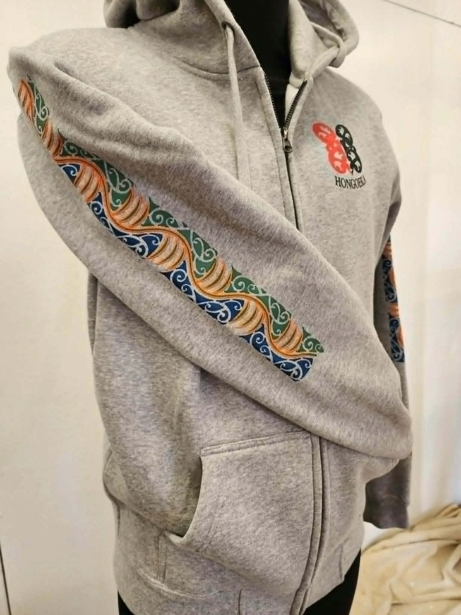 Grey zipped hoodie - adult sizes