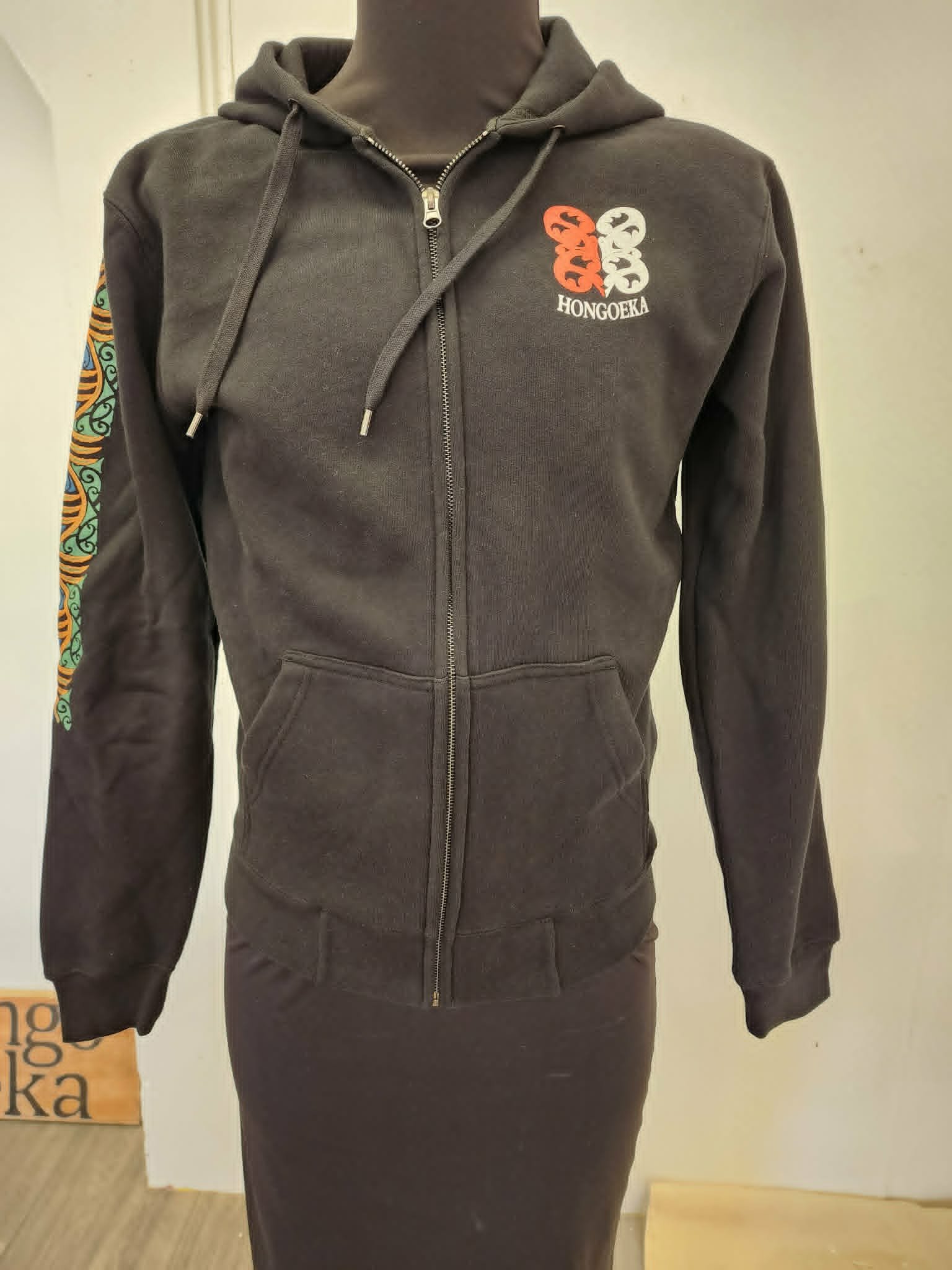 Black zipped hoodie - adult sizes
