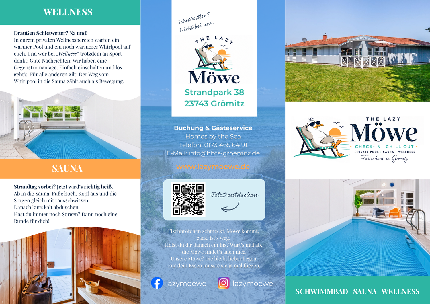 Tri-fold brochure design created in Canva