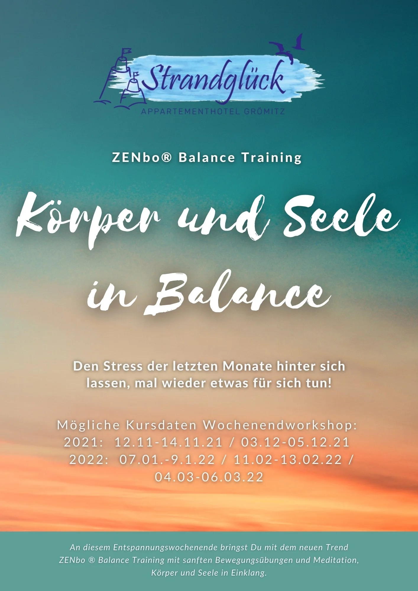 An A4 advertisement booklet of a course taking place within the Hotel. The booklet consisted of 5 pages.