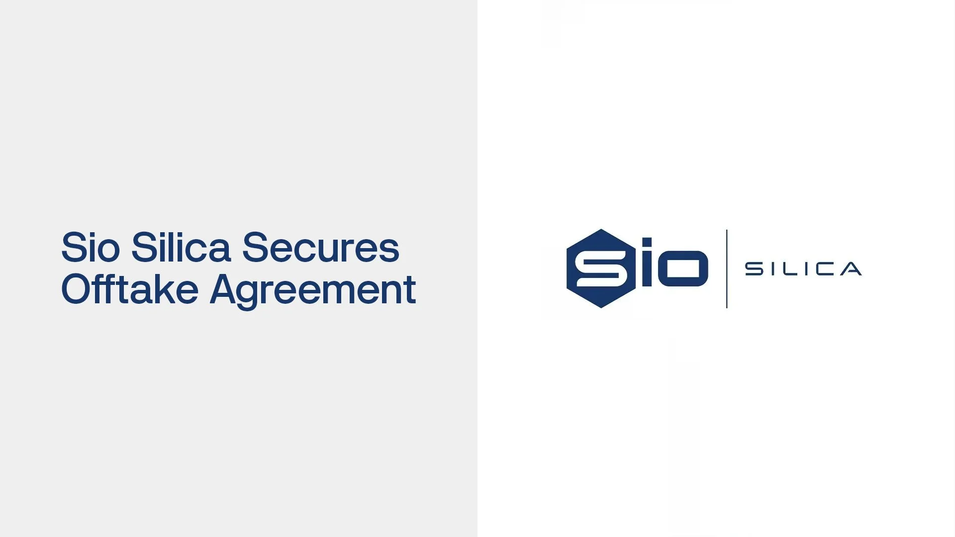 Sio Silica Secures Offtake Agreement