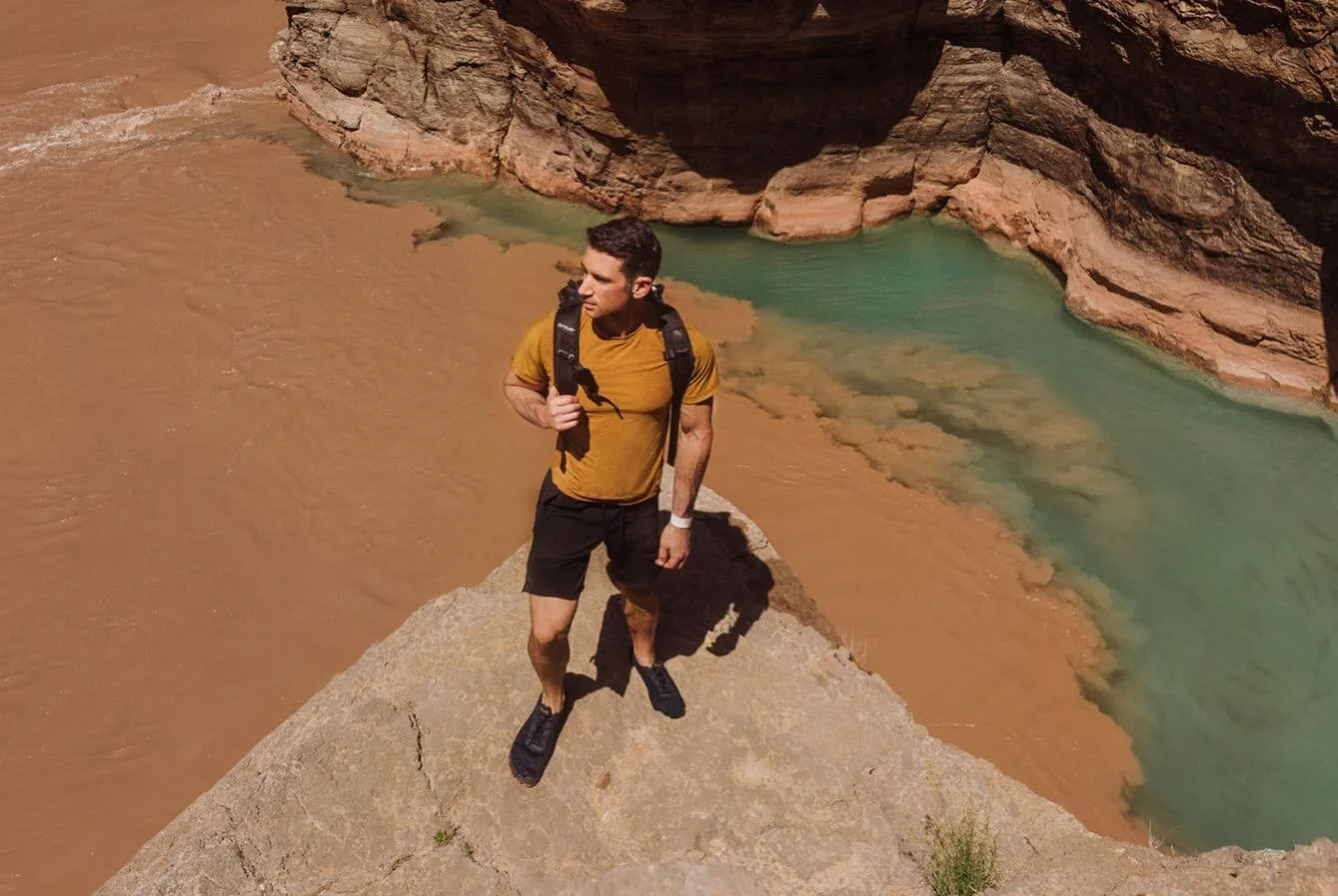A trail less traveled in the Grand Canyon to &ldquo;the confluence.&rdquo;
Mesmerizing to watch the muddy Colorado River swirl with the clear Havasu Creek!

2. Havasu Creek
3. The people in wetsuits were NPS researchers studying spawning flannelmouth