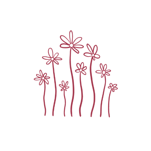 Dessin de fleurs colorées façon sketch sur un fond noir.