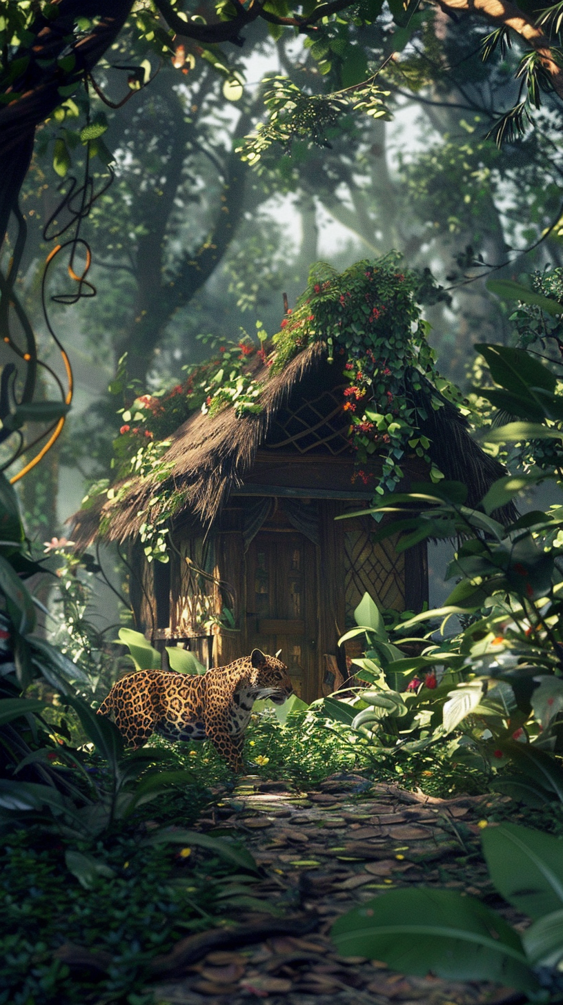 annahlaine_makeshift_cabin_in_the_woods_with_a_mini_leopard_i_e95fef21-8a65-4a3f-83ed-b9d009818acc_1.png
