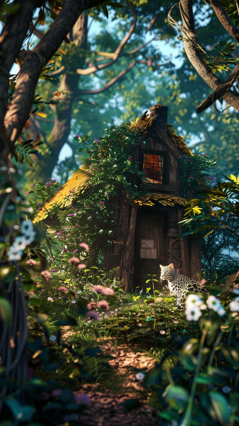 annahlaine_makeshift_cabin_in_the_woods_with_a_mini_leopard_k_c5af548a-6795-4fa7-bdba-10b8eb29af7f_0.png