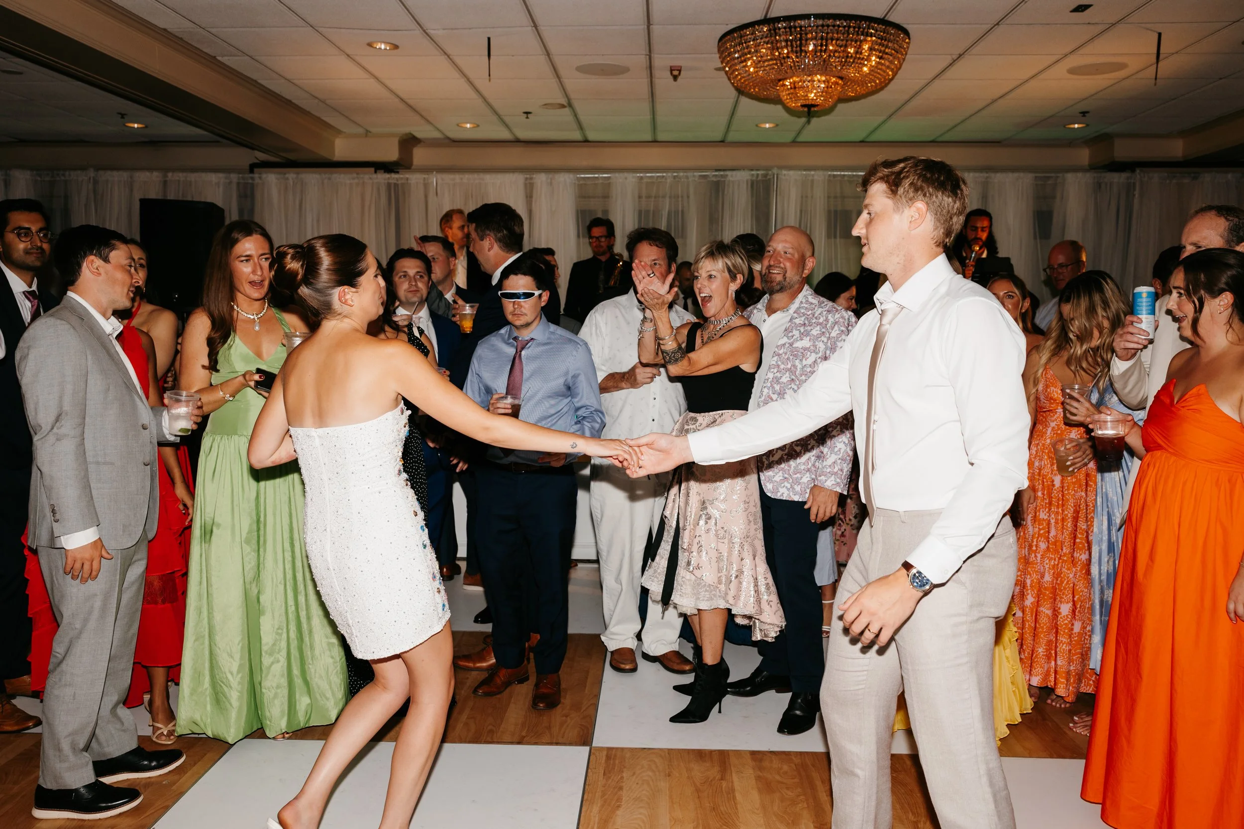 Newlyweds dance at Edina Country Club wedding reception