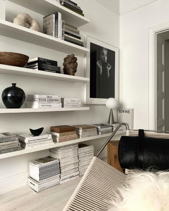 gatheraus - styling a bookshelf- book stacks.jpeg