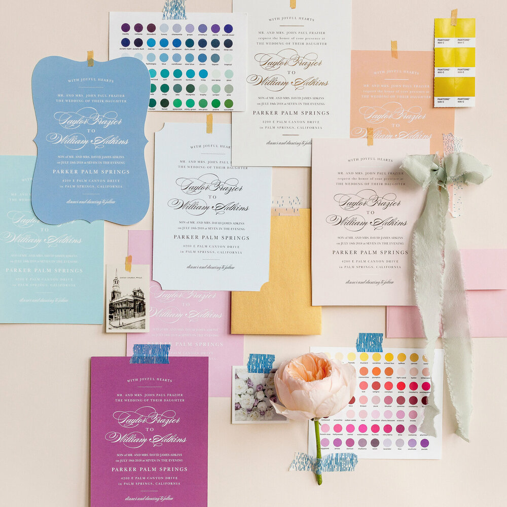 Many Color Personalized Wedding Invitations