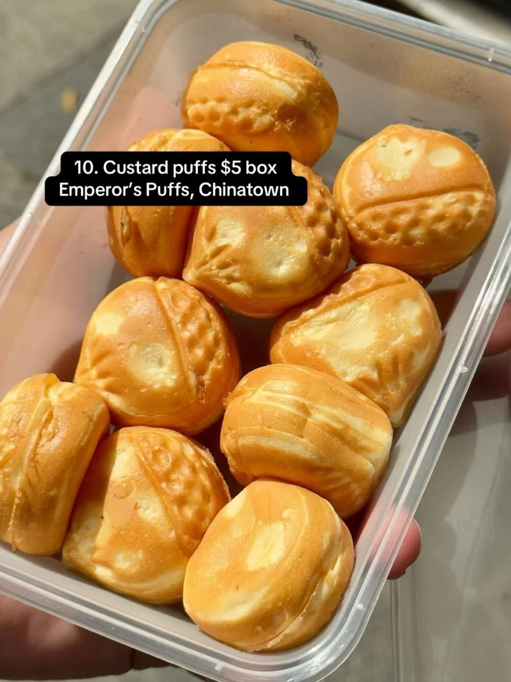 $5 custard puffs from Emperor's Puffs in Chinatown, Sydney