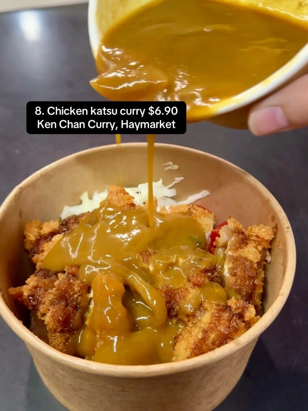 Cheap chicken katsu curry from Ken Chan Curry restaurant in Haymarket, Sydney
