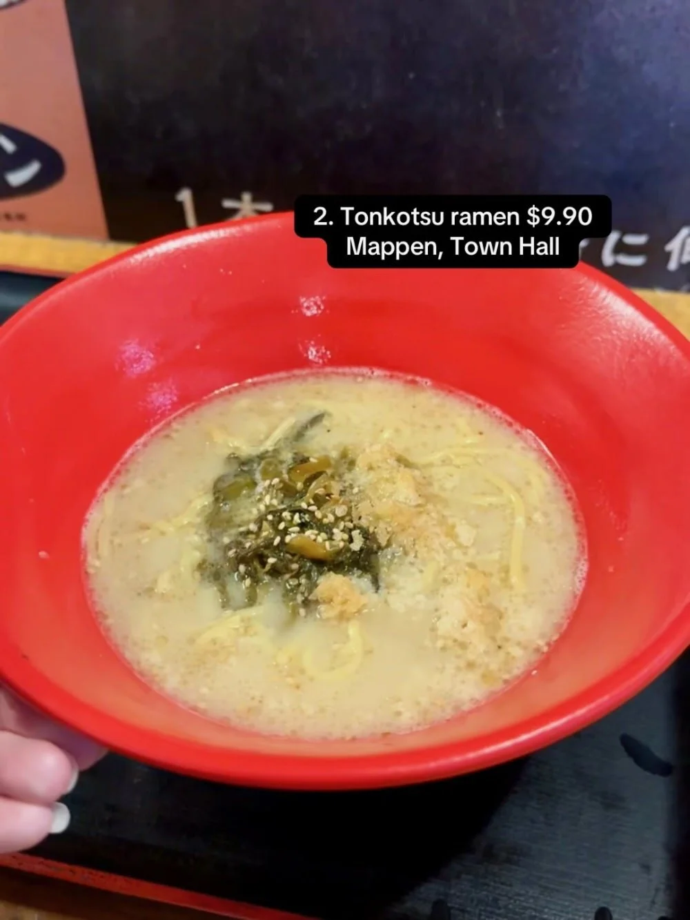 cheap tonkotsu ramen from Mappen in Town Hall, Sydney