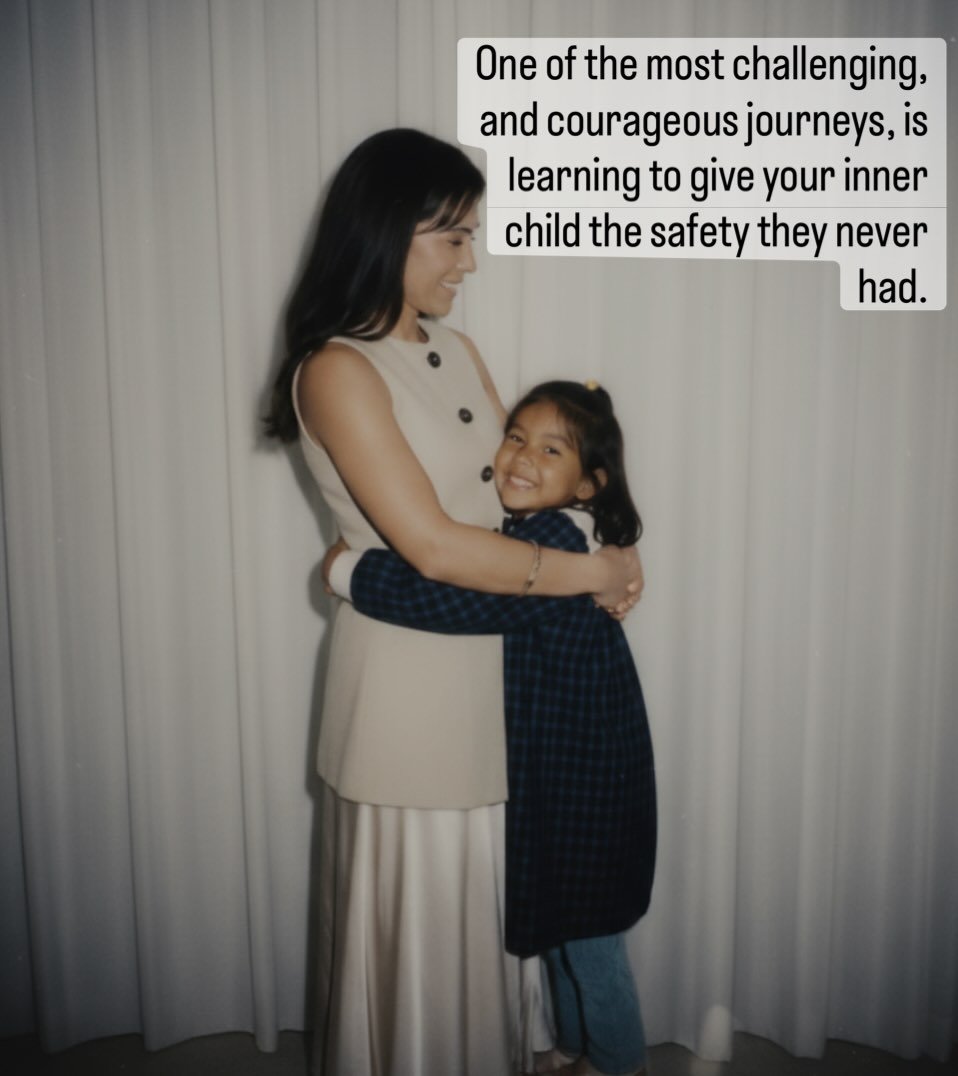 What would you tell your younger self? 🤍 If I could hug my 6 year old self today, this is what it might look like.

When I first started therapy this would have been impossible. Truth be told, I hated my younger self, she felt vulnerable &amp; weak 