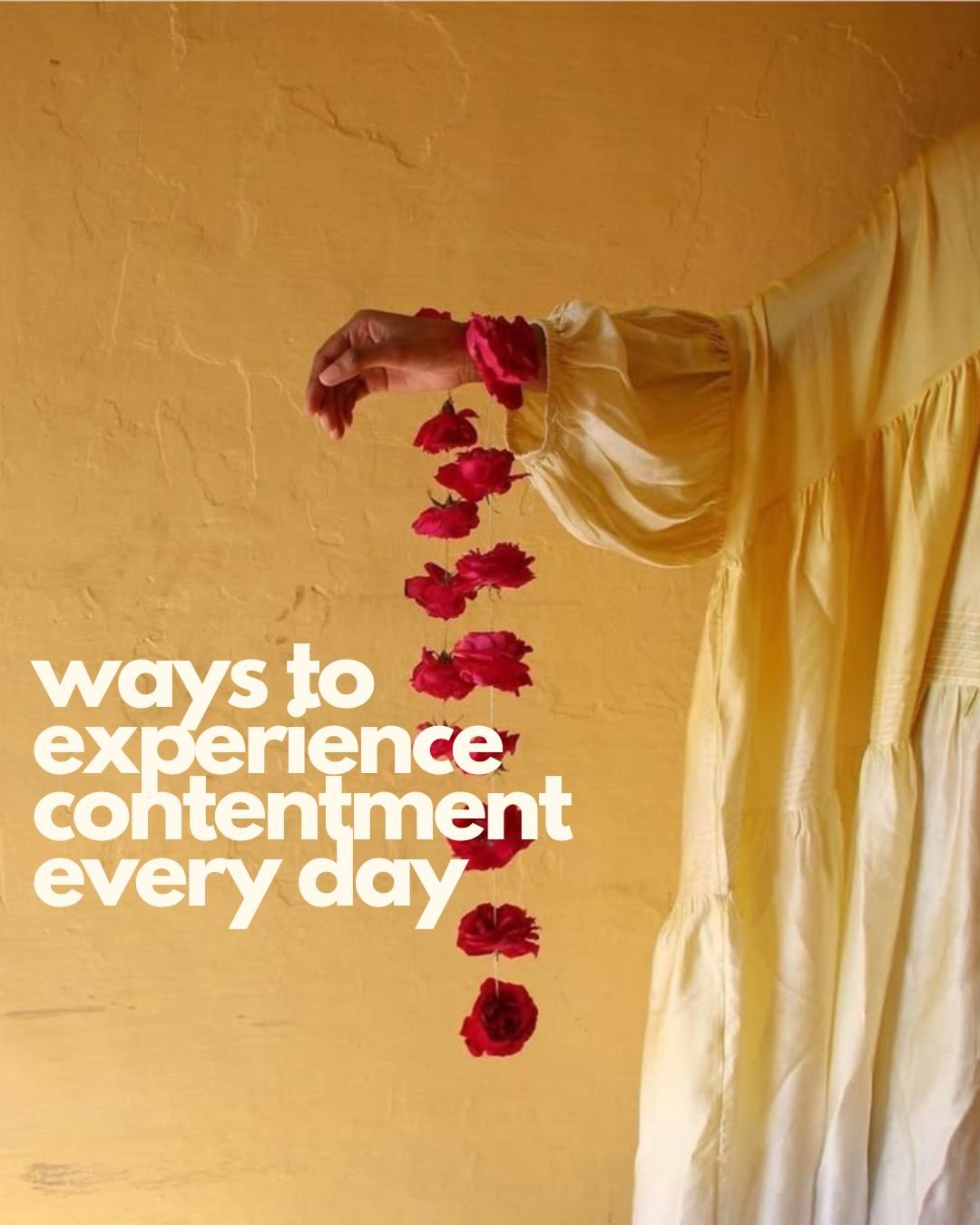 For many of us we believe we will be content, happy, satisfied, when we achieve a level of success we have envisioned, found the perfect partner, have a certain amount of money in the bank, at someone else's ideal weight or have worked ourselves to t