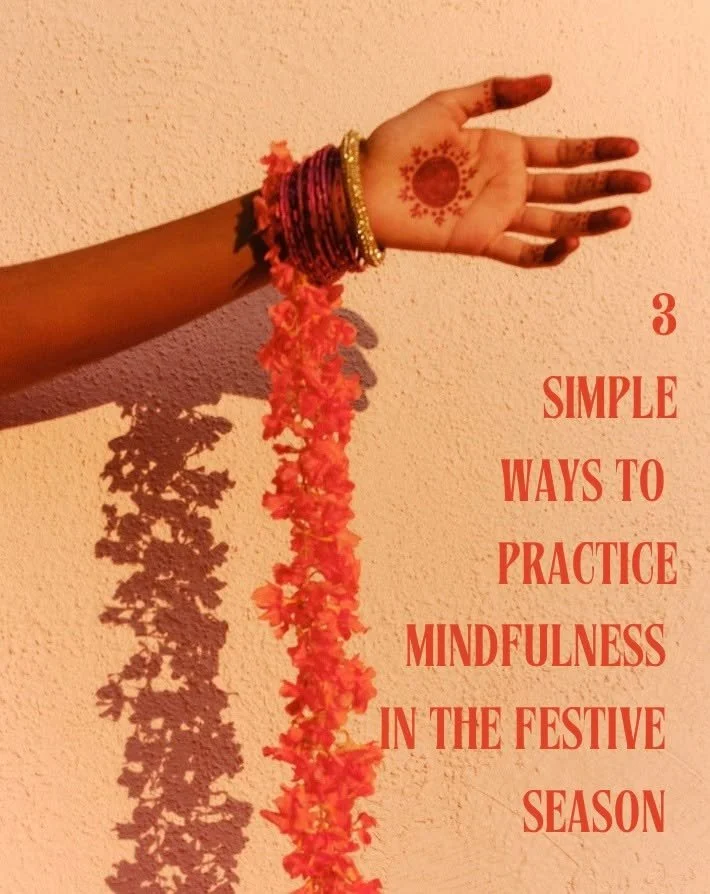 For most of us the festive season can be overwhelming in different ways, more rush, more doing, more food, more spending, more socialising, more family, more disappointment, more realisations, more confusion, more more more. 

Follow our 3 simple tip