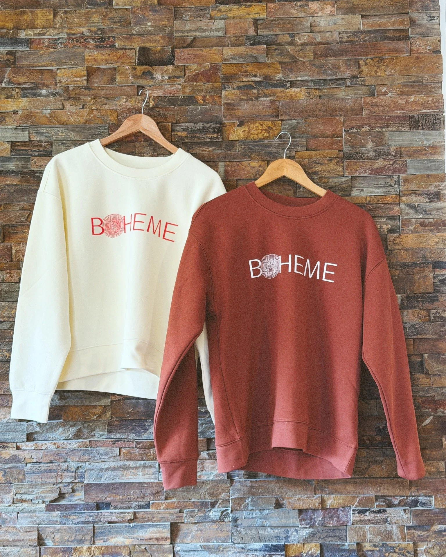 Boheme Jumpers are back.

While we eagerly await the cooler days, our jumpers are available for preorder. 

Wrap yourself in a big Boheme hug with our cotton jumpers printed locally. 

You can message your colour + size or leave your request on the d