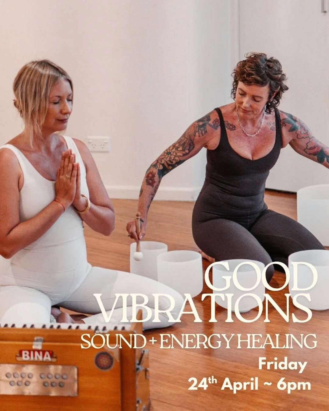 Join Carol + Amy for our special signature sound + energy healing experience.

Bring your whole self, physical + mental into alignment to connect with your highest intentions. 

Be guided through meditation + deep relaxation to prepare your mind + bo