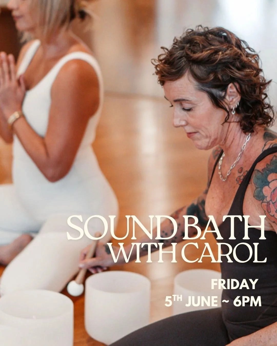 Carol has created this new special offering.

Join her this Friday 6pm for the first Sound Bath. 

This  is a relaxed space for you to release tension and tightness in an organic way - through the power of sound and vibration.

Infused with gentle br