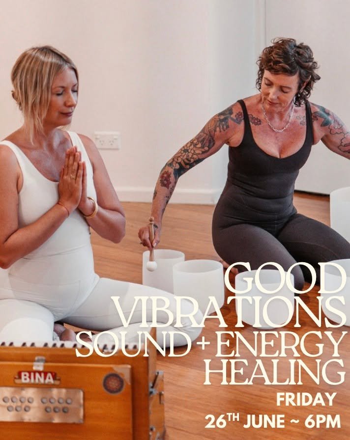 Join Carol + Amy for our special signature sound + energy healing experience, Good Vibrations.

This Friday 6pm. 

Bring your whole self, physical + mental into alignment to connect with your highest intentions.

Be guided through meditation + deep r