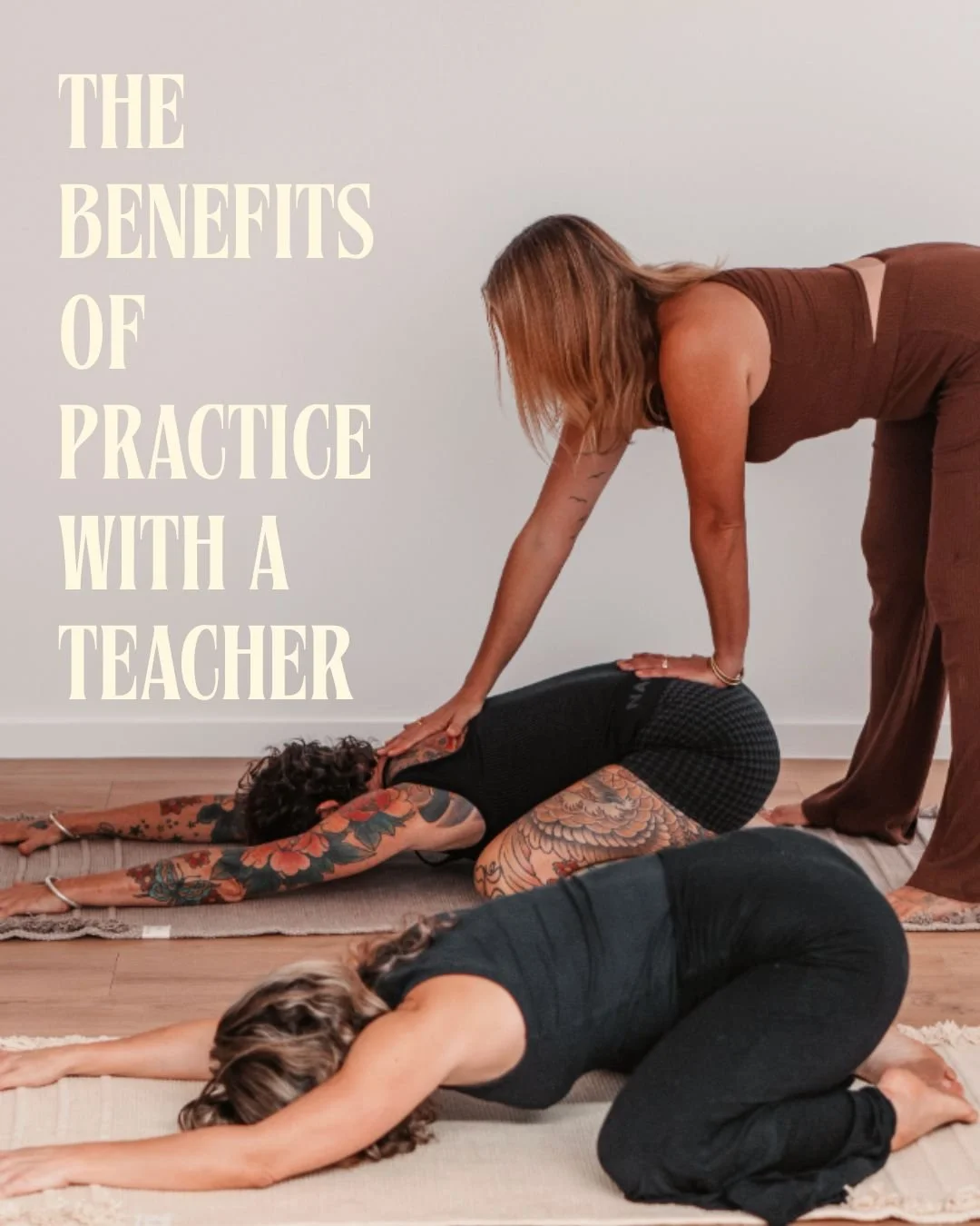 While self practice and online classes have their place + can be beneficial for busy schedules, if you are serious about progressing in your practice + going deeper in Yoga then the guidance of a real + regular teacher will take you there. 

I would 