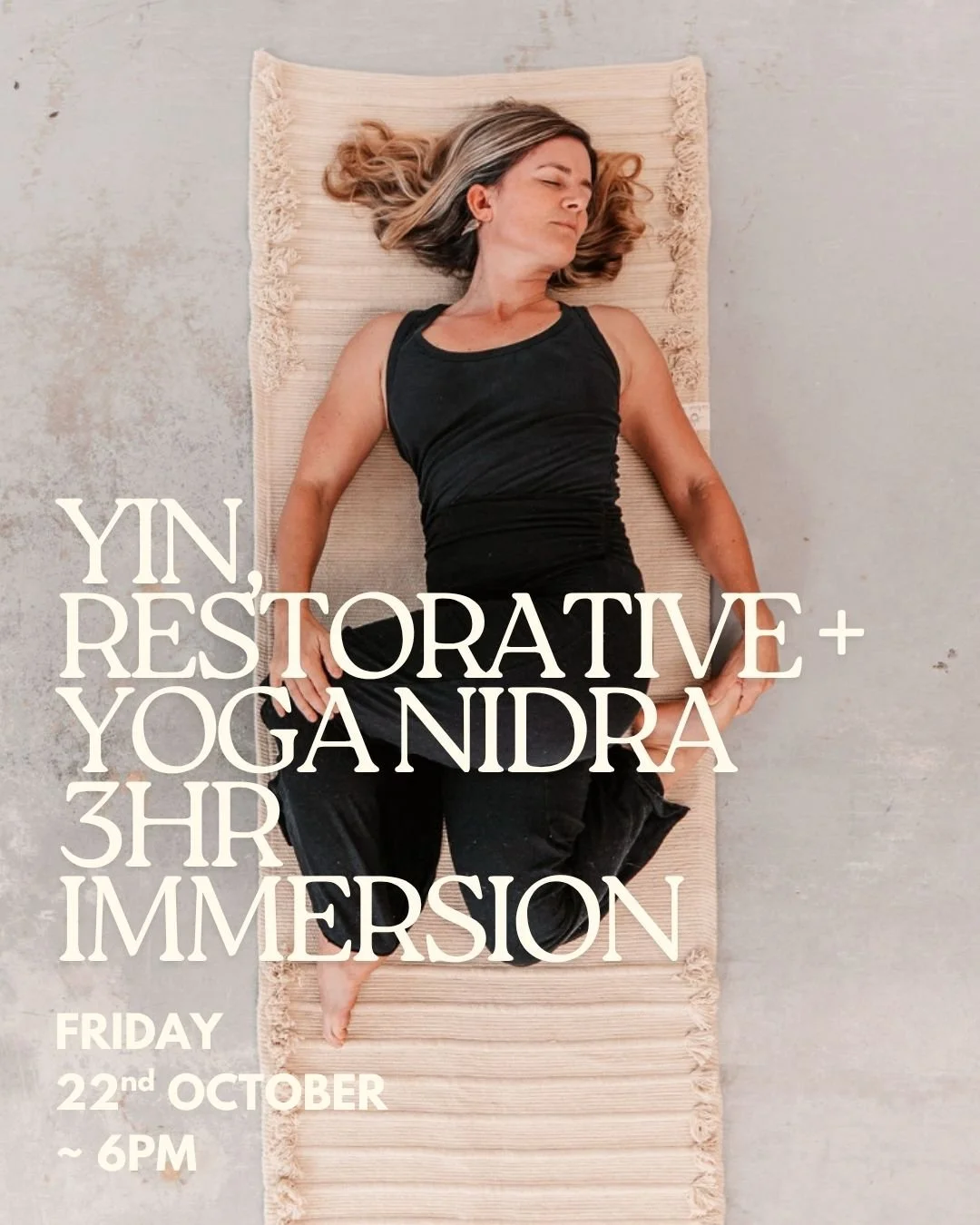 It's our final Immersion with Tess for the year!

A Boheme community favourite spending 3 hours in absolute bliss with Yin, Restorative + Yoga Nidra Immersion.

Already half of our spaces have sold so secure yours now follow the link in our bio or he