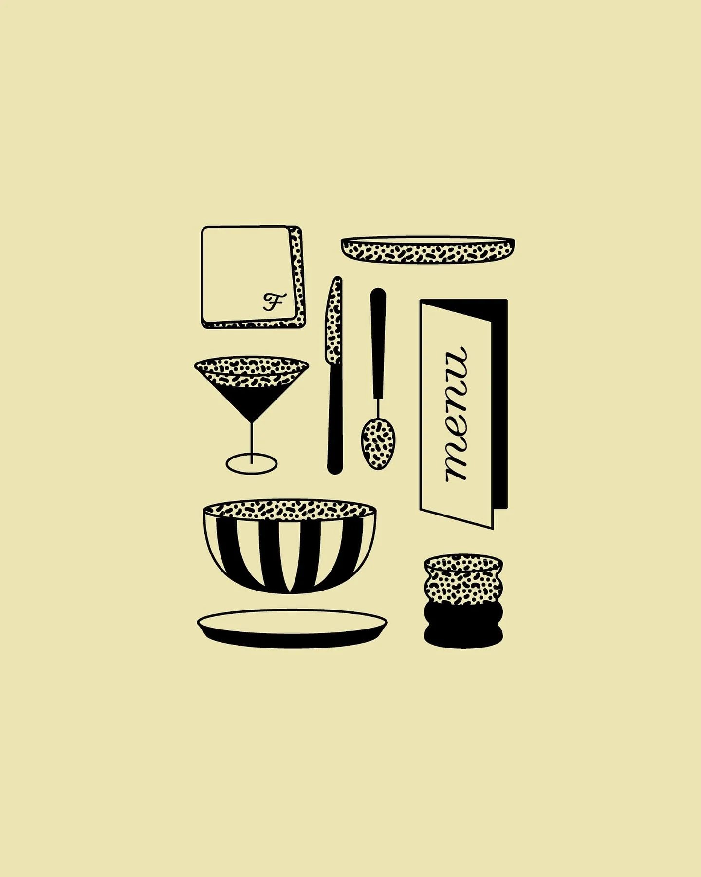 A few little tableware illustrations for Function - a boutique rental co, serving dinner party enthusiasts