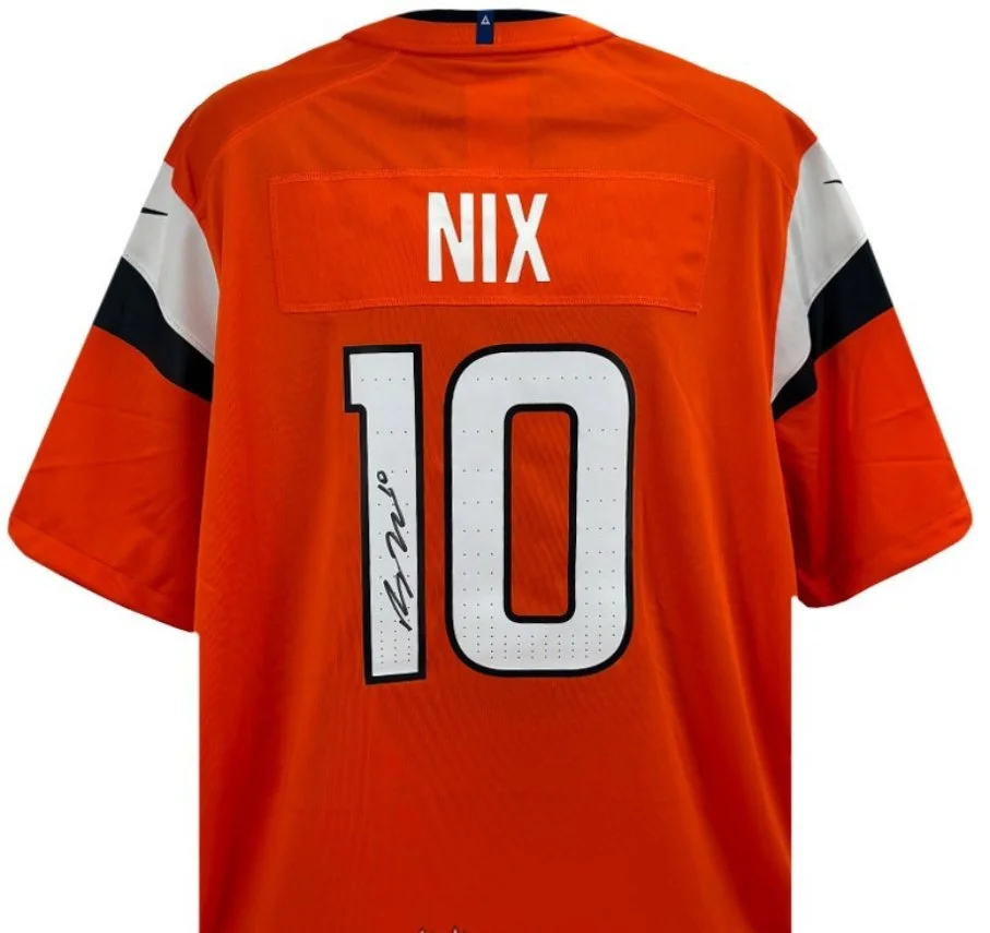 Bo Nix Broncos Autographed Nike Jersey
