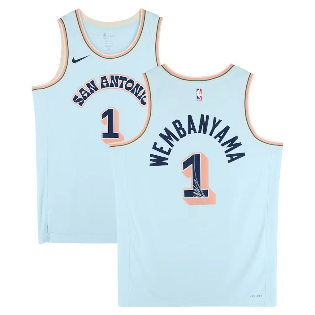 Victor Wembanyama Spurs Autographed Nike 2024-25 City Edition Swingman Jersey