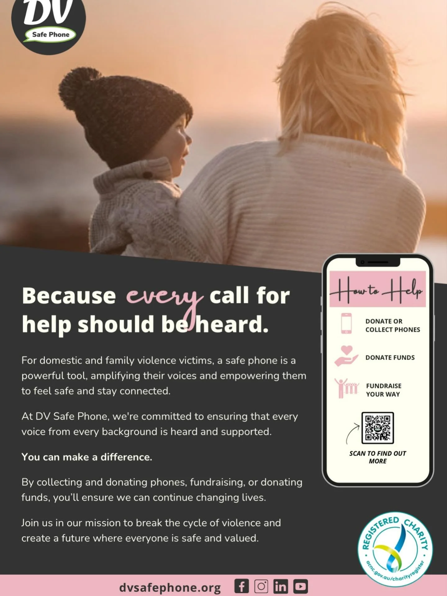 Riverina Family Law Pathways Network is now a DV Safe Phone Collection Agency. 

If you have any un used mobile phones laying around the house that you done need any more, drop them down to 36-40 Gurwood street, Wagga Wagga. 

Your old phone can help