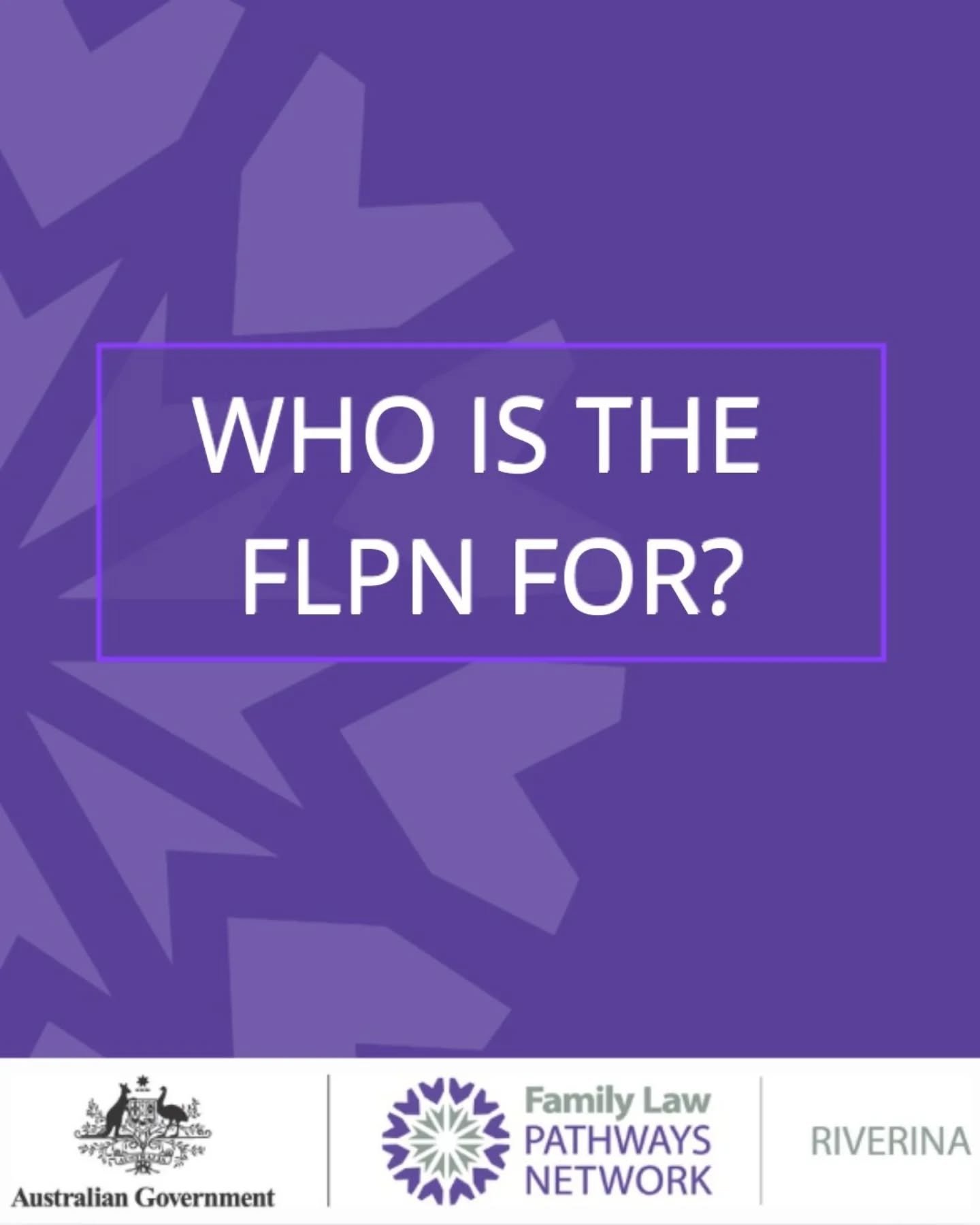 ✨️&nbsp;Who is FLPN Riverina for?

If you work with families experiencing separation &mdash; this network is for you.

&nbsp;

This includes:

&bull; Lawyers and legal professionals

&bull; Mediators and FDR practitioners

&bull; Counsellors and psyc
