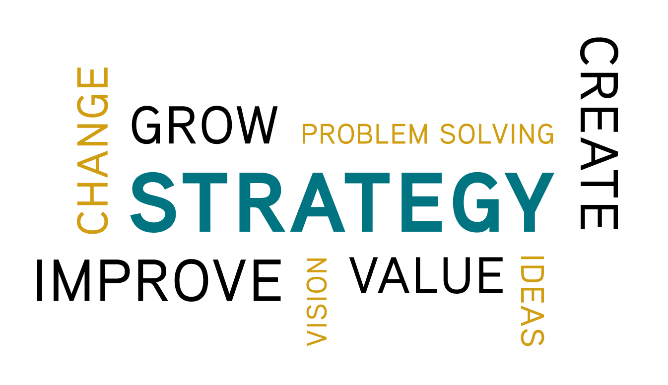 Black, gold, and teal words