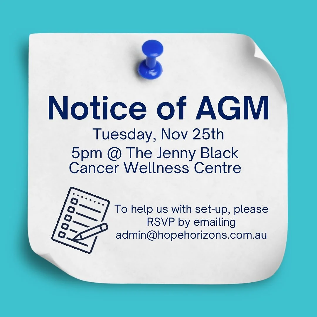 📣 AGM ANNOUNCEMENT + BOARD NOMINATIONS NOW OPEN

📆 Hope Horizons&rsquo; Annual General Meeting is coming up and we&rsquo;re inviting our community to be part of the next chapter.

👀 We are currently seeking nominations for our Committee of Managem