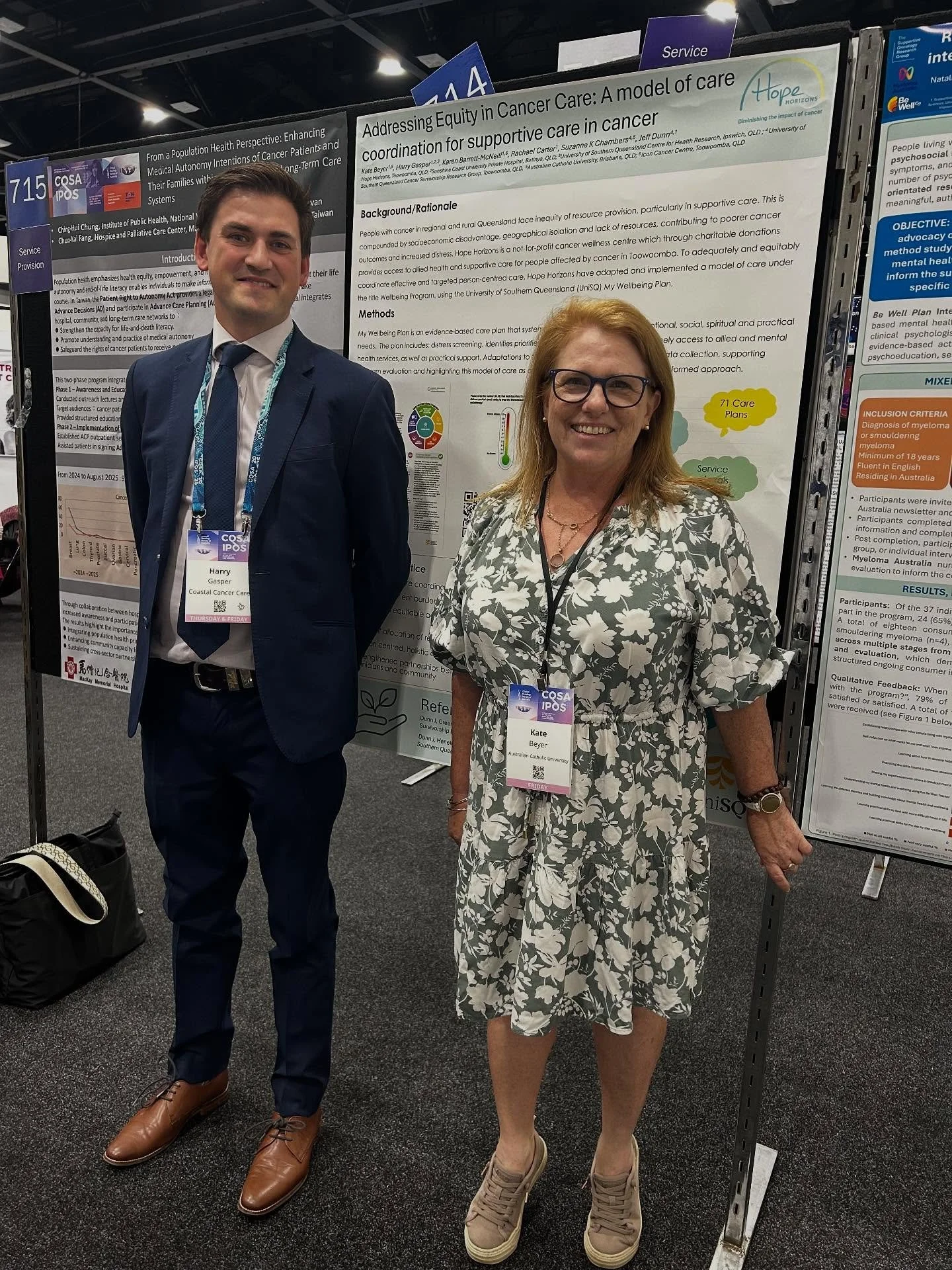 🌟 Proud Moment Alert! 🌟

Our very own Founder, Kate, and Board Member, Dr Harry, are currently representing Hope Horizons at the 
COSA Conference &mdash; the Clinical Oncology Society of Australia.

They&rsquo;re standing proudly beside their abstr