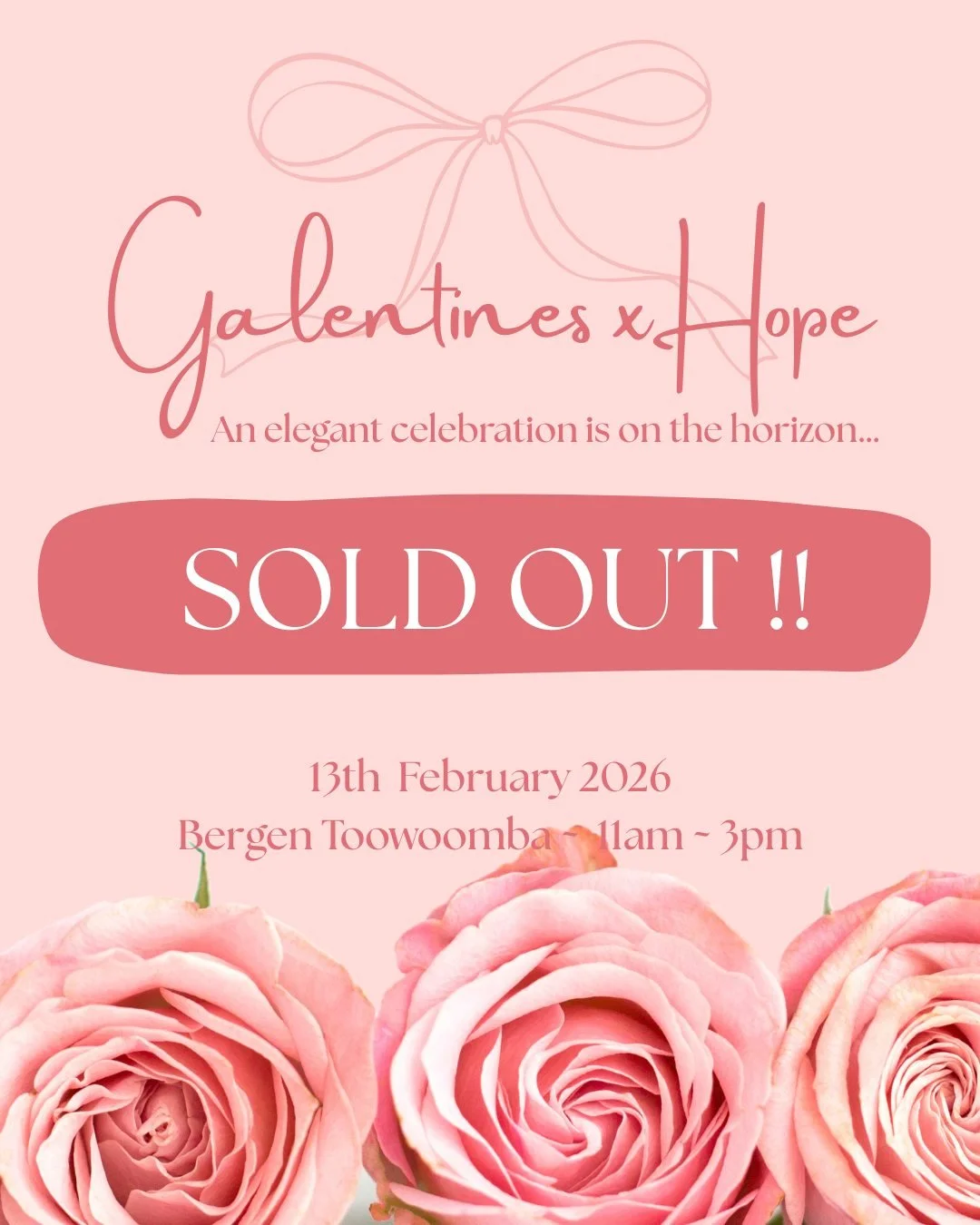 🎀🎀 SOLD OUT! 🎀🎀

We are thrilled to announce that this event has already sold out!! Thank you to everyone who has booked their tickets - we look forward to sharing a beautiful day with you in February!

We have activated a waitlist so if you have