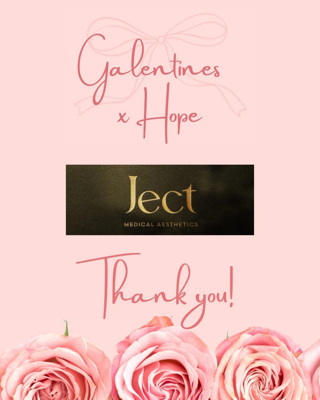 Thank you to the lovely team at @ject_medical_aesthetics who are supporting our Galentines x Hope event this Friday.

Ject is a medical grade aesthetic clinic with advanced cosmetic nurses who live and breathe aesthetic medicine and laser therapy. Sk