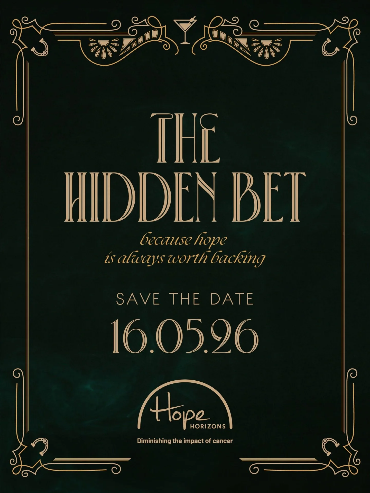 SAVE THE DATE!

To be held on Saturday 16 May at Clifford Park Racecourse Toowoomba, the Hidden Bet - Hope Horizons Race Day 2026 - will welcome guests to a sophisticated twilight racing experience featuring premium hospitality, live entertainment an