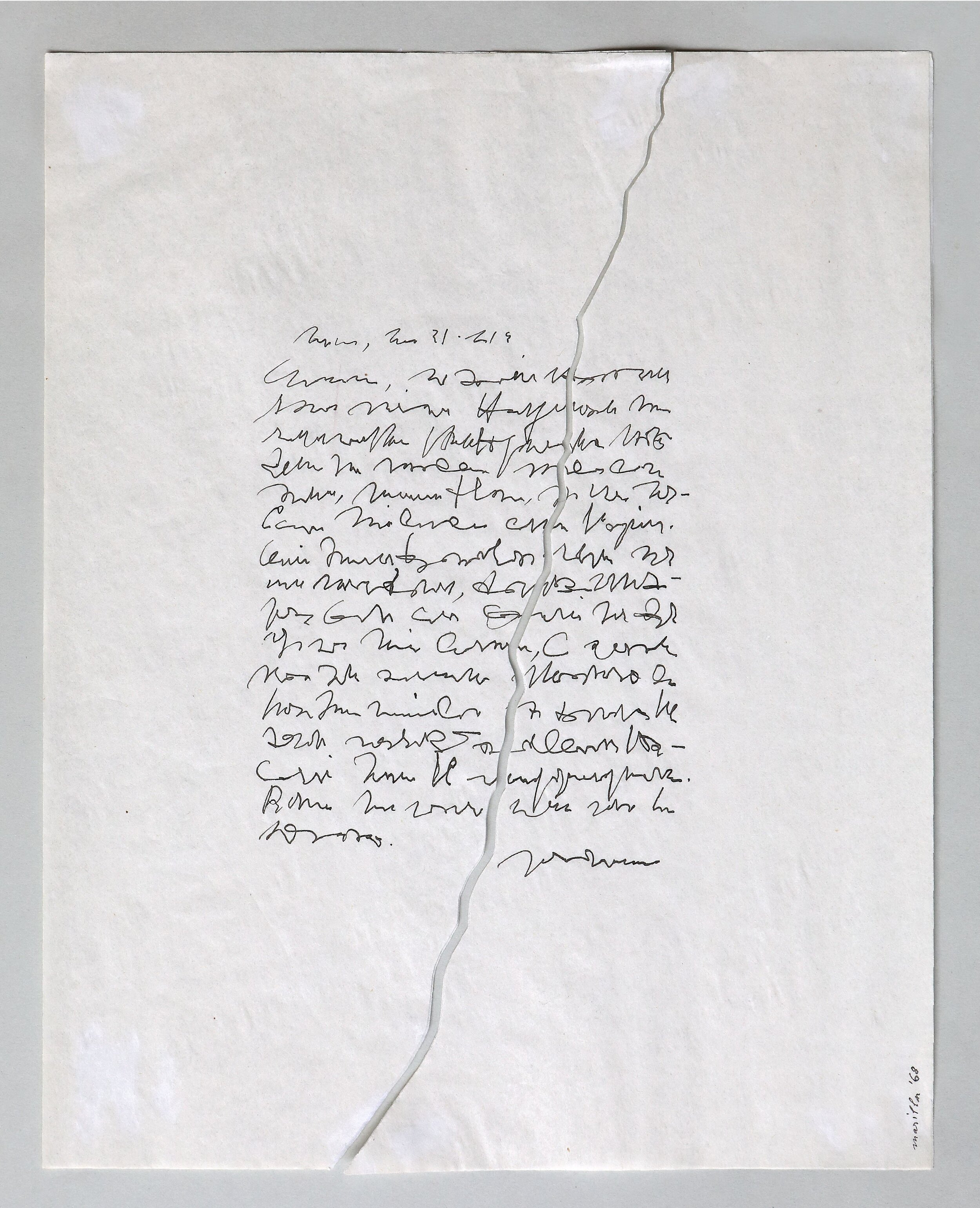 "Lettera incrinata", 1968