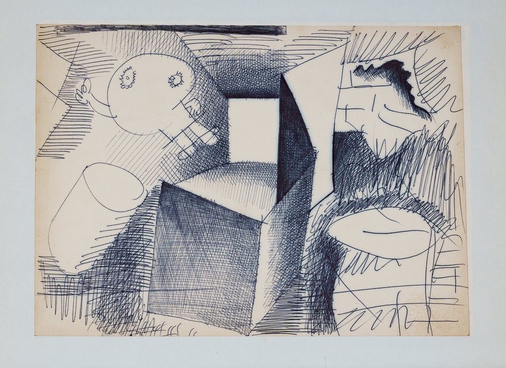 untitled (from the series Per merito di Beckett), 1965
ink on paper