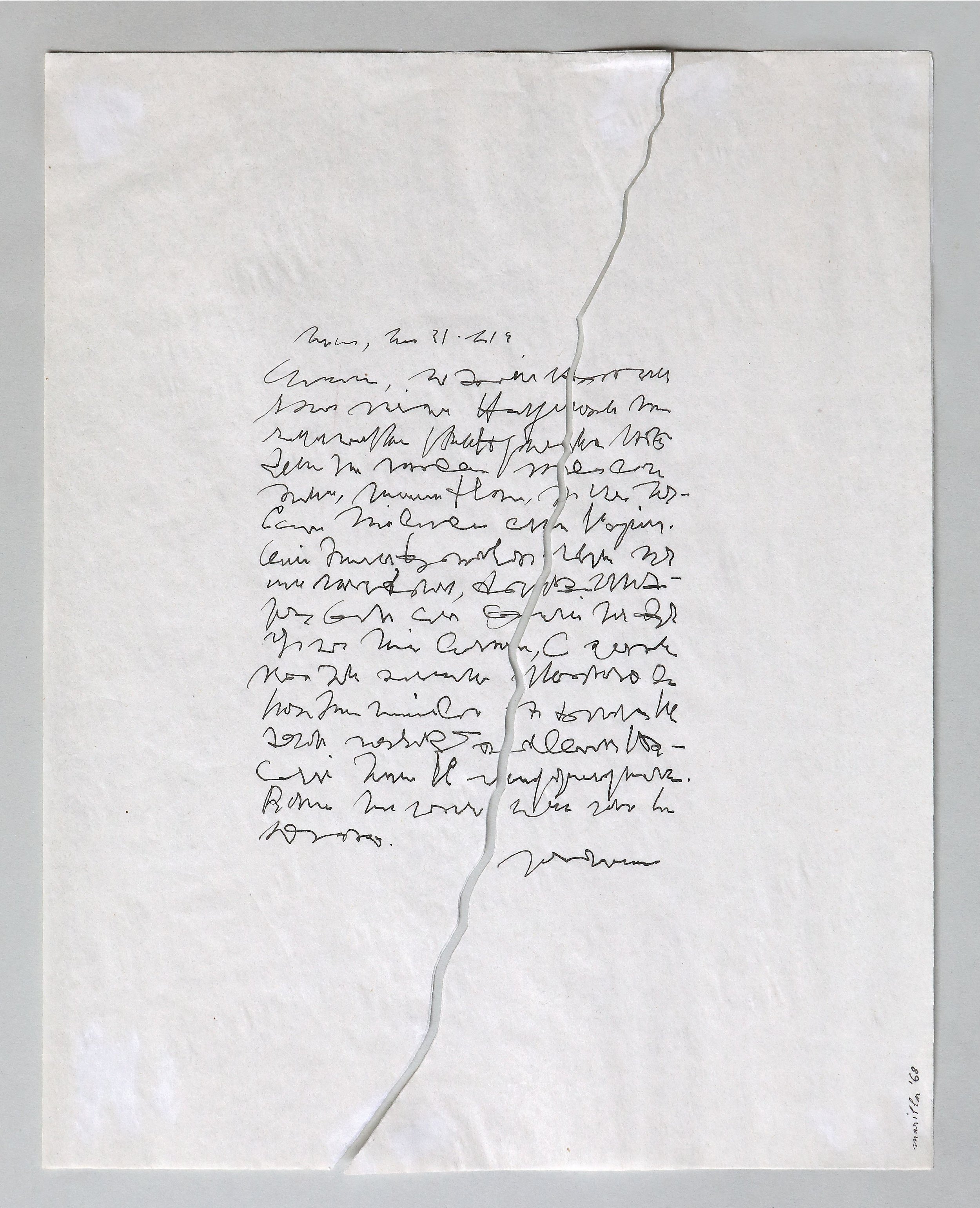 Marilla Battilana, "Cracked letter", 1968