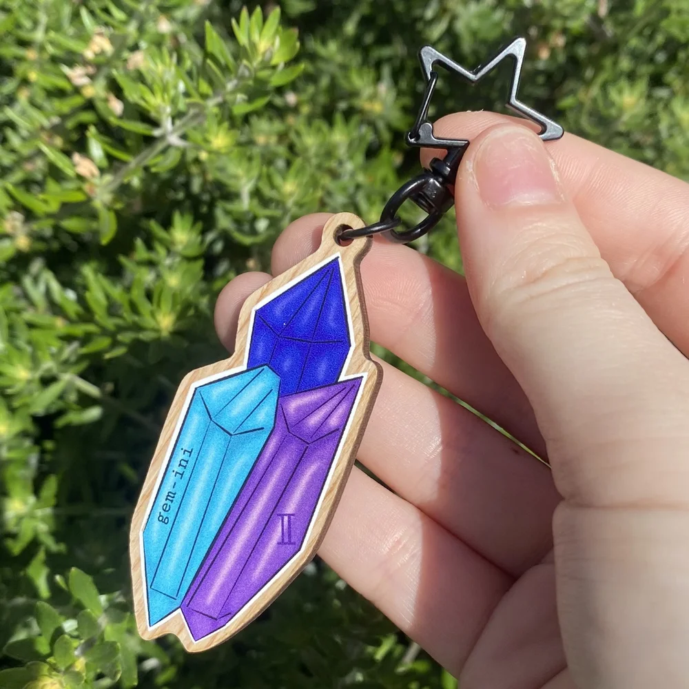 Gemini “Gem-ini” Keyring — Pixie Witch
