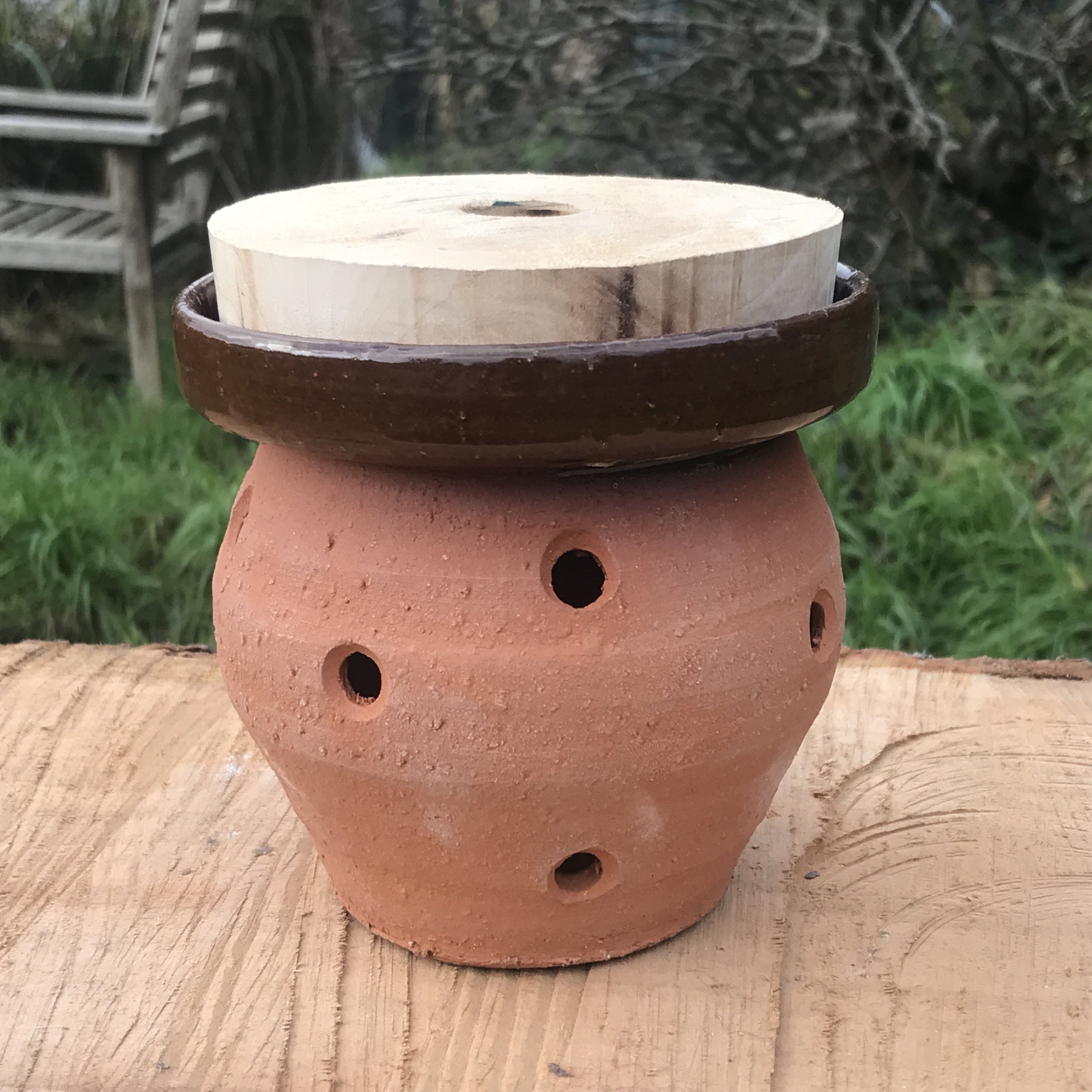 Garlic Store Pot (with Sycamore Lid)