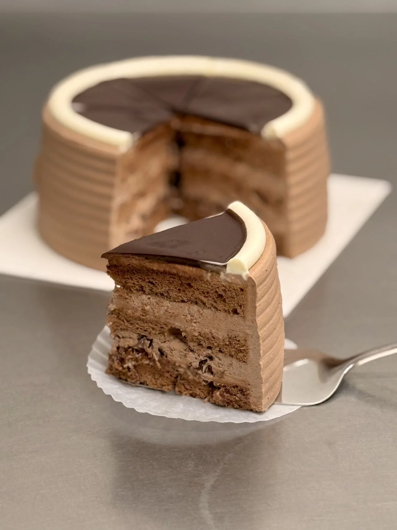 Sliced Hazelnuts Chocolate Cake