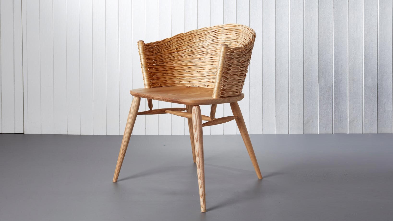 Woven willow dining chair